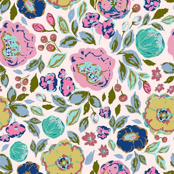 Indy Bloom Fabric Watercolour Floral Pink Millie 59 – pre-order designer fabric Australia | Fabric by Missy Rose