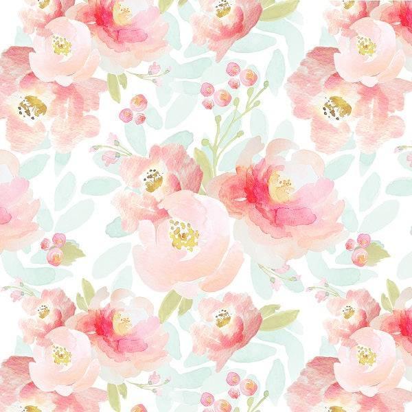 Indy Bloom Fabric Watercolour Floral Plush Pink 74 – made-to-order custom fabric by the metre | Fabric by Missy Rose