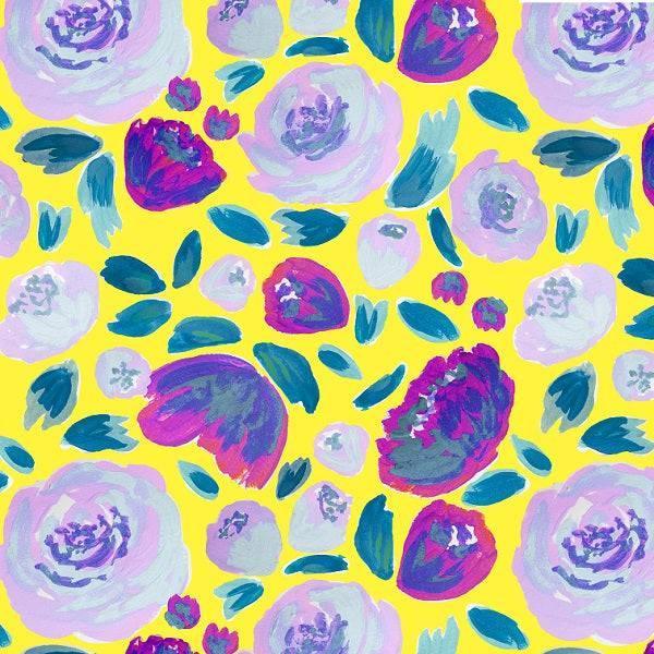 Indy Bloom Fabric Watercolour Floral Purple Blossom 70 – custom printed pre-order fabric Australia | Fabric by Missy Rose