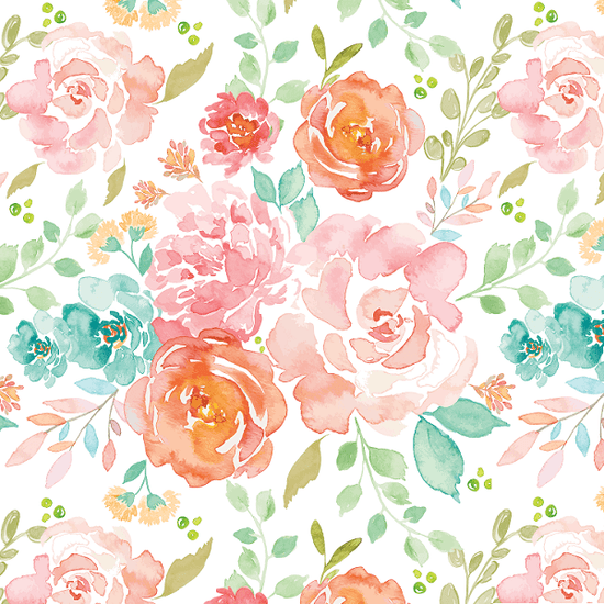 IB Watercolour Floral - Rainbow Rosie 65 - Fabric by Missy Rose Pre-Order