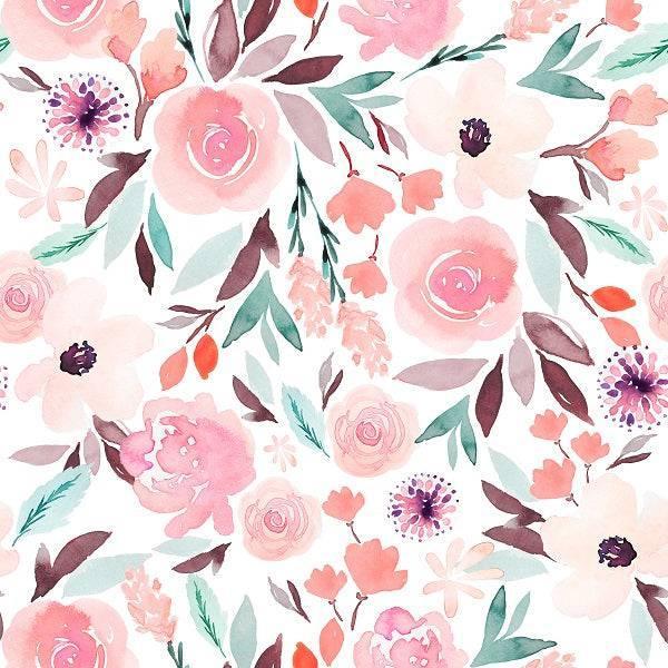 Indy Bloom Fabric Watercolour Floral Sage 81 – made-to-order custom fabric by the metre | Fabric by Missy Rose