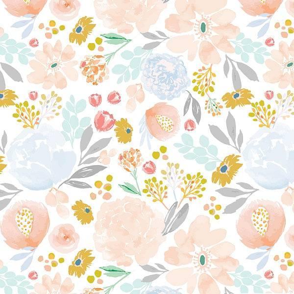 Indy Bloom Fabric Watercolour Floral Spring Pastels 77 – premium custom printed fabric for sewing | Fabric by Missy Rose