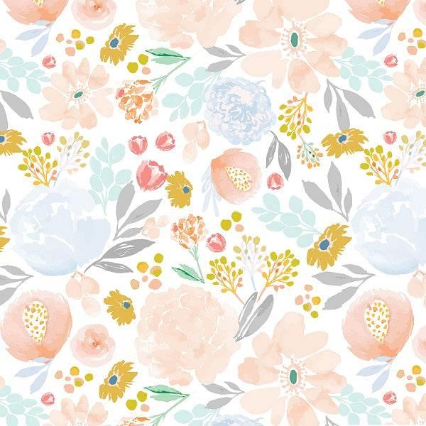 IB Watercolour Floral - Spring Pastels 77 - Fabric by Missy Rose Pre-Order