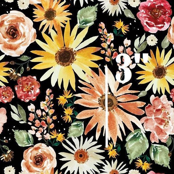 Indy Bloom Fabric Watercolour Floral Sunflower Parade Black 105 – Fabric by Missy Rose