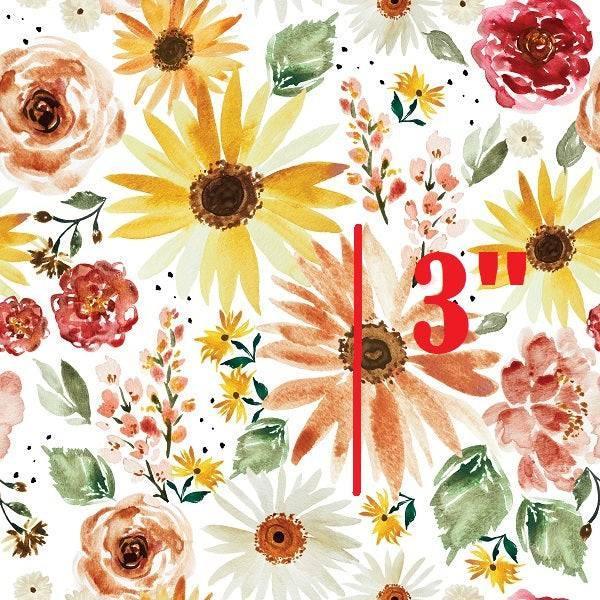 Indy Bloom Fabric Watercolour Floral Sunflower Parade White 108 – Fabric by Missy Rose