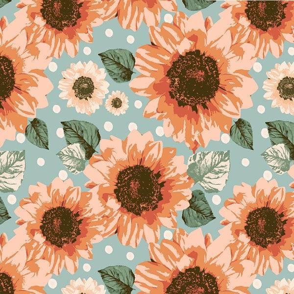 IB Watercolour Floral - Sunset Sunflowers 12 - Fabric by Missy Rose Pre-Order