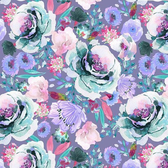 IB Watercolour Floral - Ultraviolet 92 - Fabric by Missy Rose Pre-Order