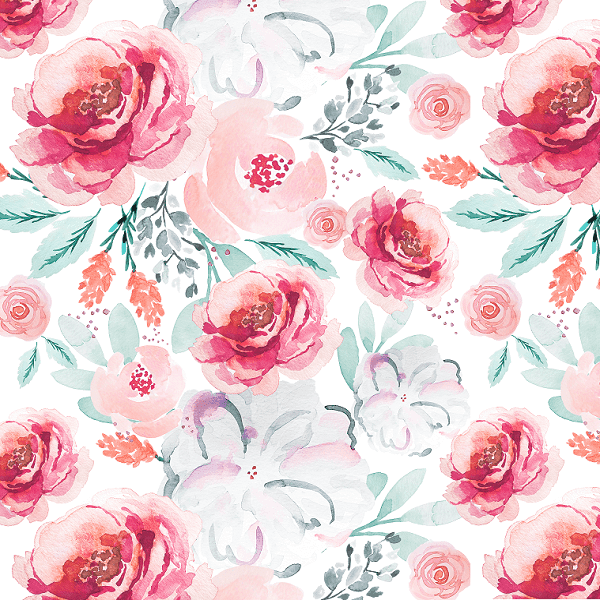Indy Bloom Fabric Watercolour Floral Valentine Floral 10 – custom printed pre-order fabric Australia | Fabric by Missy Rose
