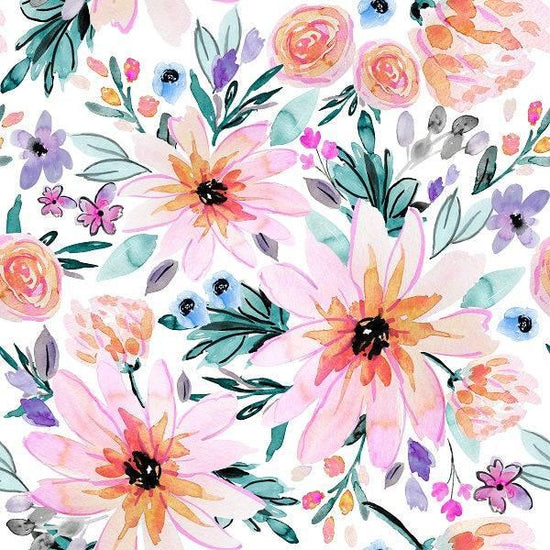 Load image into Gallery viewer, IB Watercolour Floral - White Blair 69 - Fabric by Missy Rose Pre-Order
