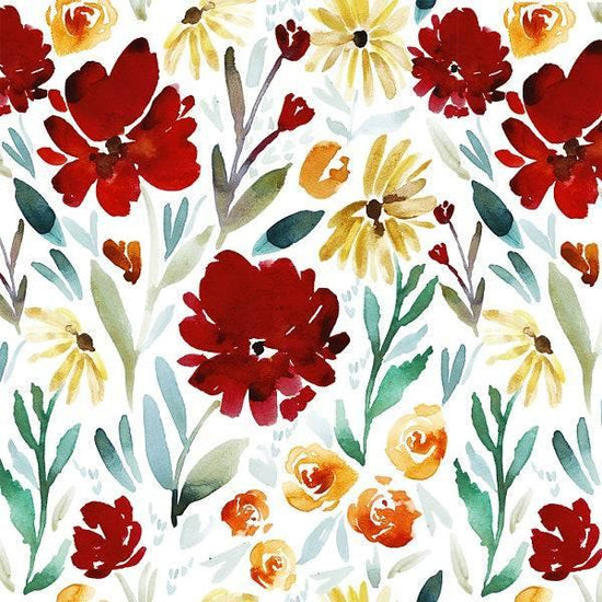IB Watercolour Floral - White Ruby Fields 88 - Fabric by Missy Rose Pre-Order