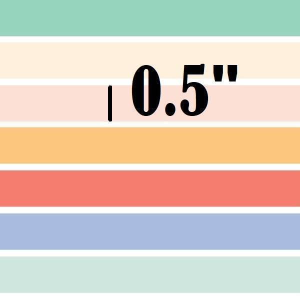 Retro Summer Rainbow Stripe 17 fabric – premium custom printed fabric for sewing | Fabric by Missy Rose
