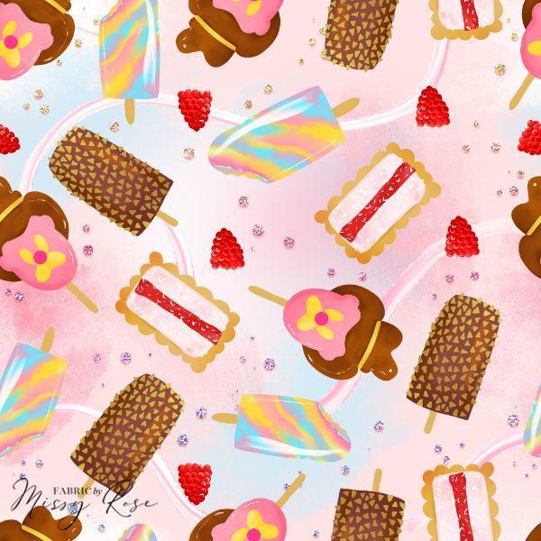 Unlimited Pink Ice Cream Fabric – premium custom printed fabric for sewing | Fabric by Missy Rose