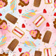 Unlimited - Pink Ice Cream Fabric