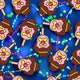 Unlimited - Navy Ice Cream Fabric