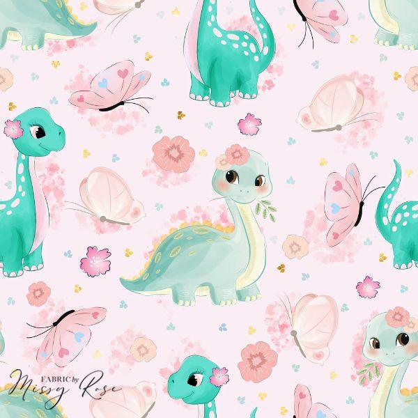 Pink Dinosaur Fabric