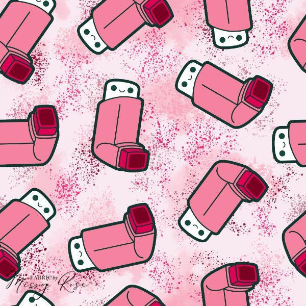 Pink Asthma Puffer Fabric