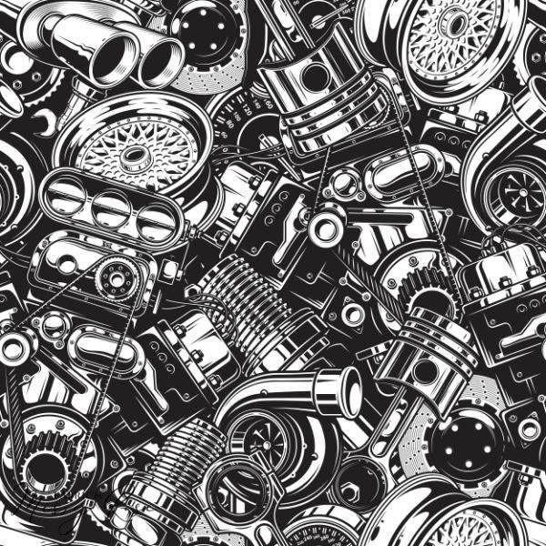 Unlimited Car Parts Fabric – custom printed pre-order fabric Australia | Fabric by Missy Rose