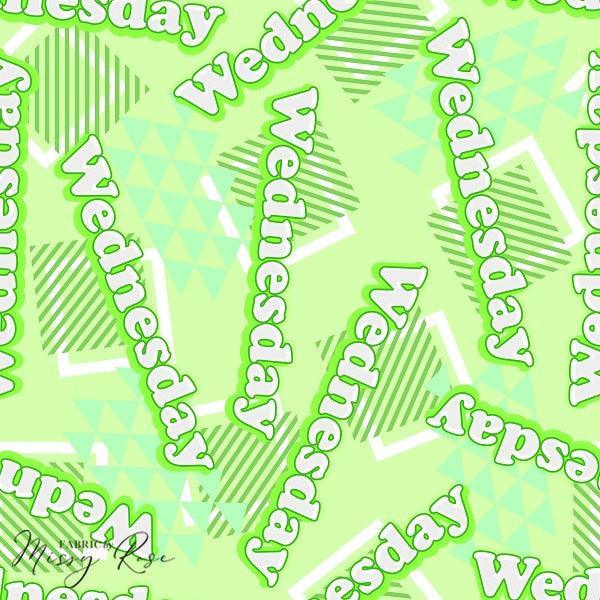 Unlimited Wednesday Green Fabric – custom printed pre-order fabric Australia | Fabric by Missy Rose